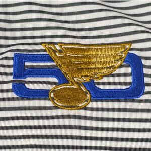 Nike DriFit grey white striped St Louis Blues short sleeve polo shirt - XXL 2XL